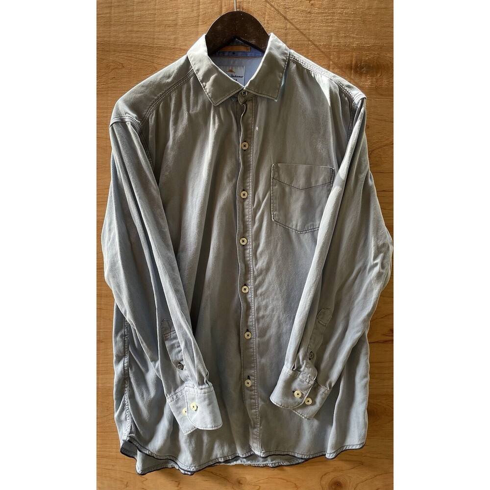 Tommy Bahamas Shirt Men’s M Blue Long Sleeve Button Up